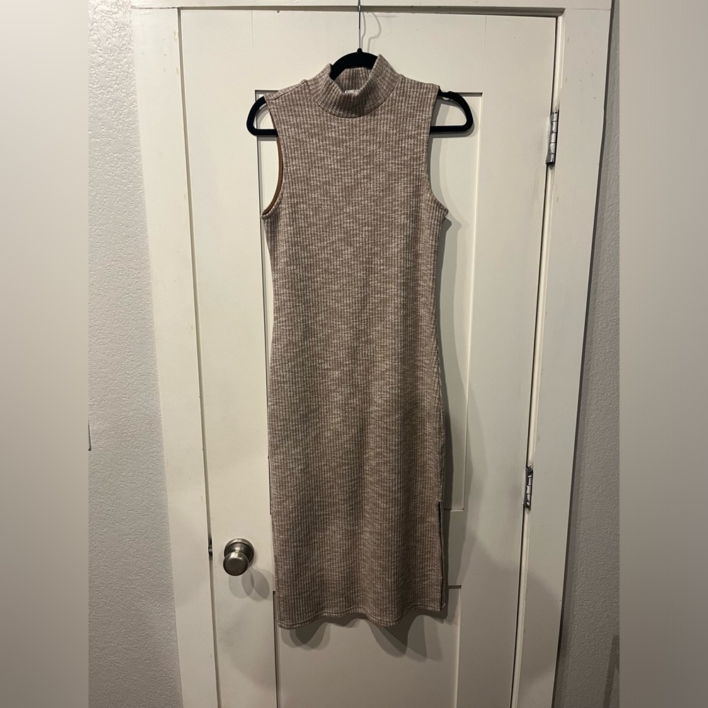 Tan turtle neck dress